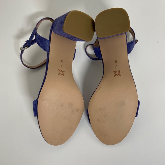 BCBGeneration Blue Suede Sandal Heels Size 7 - Picture 6 of 6